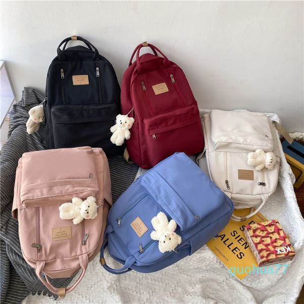 

designer-julyccino multifunction double zipper women backpack teenager girls lapbackpack student shoulder bag korean style schoolbag