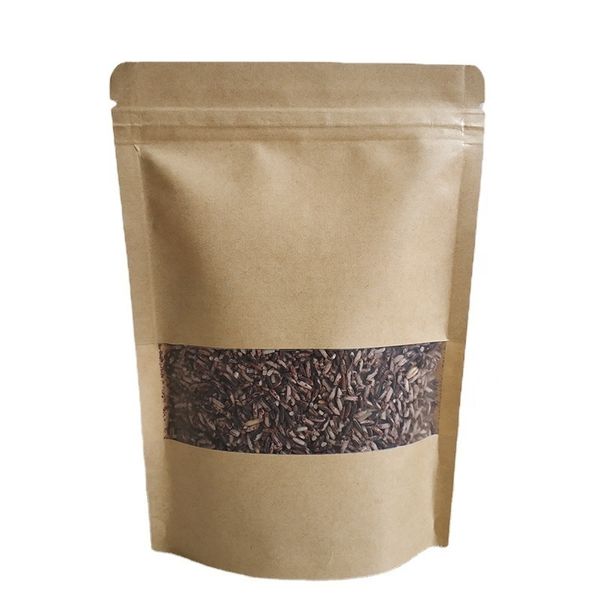 

matte clear window bottom craft flat ziplock stand up pouches/coffee food packaging