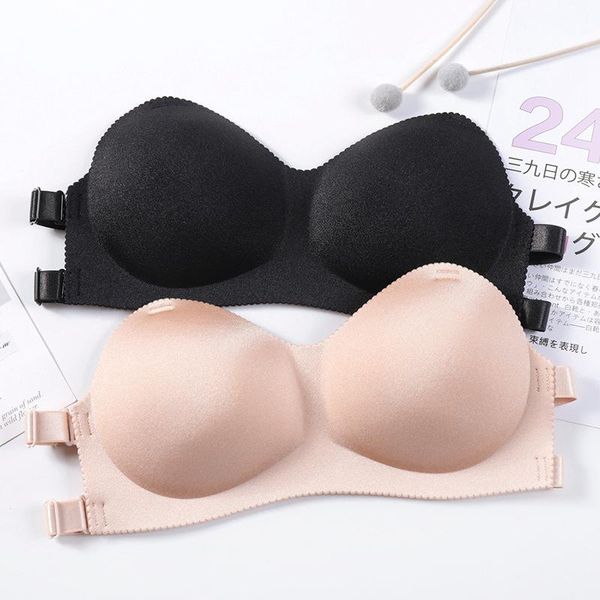 

bras women's underwear for women strapless womens invisible backless bralette wedding push up lingerie gathered bra, Red;black