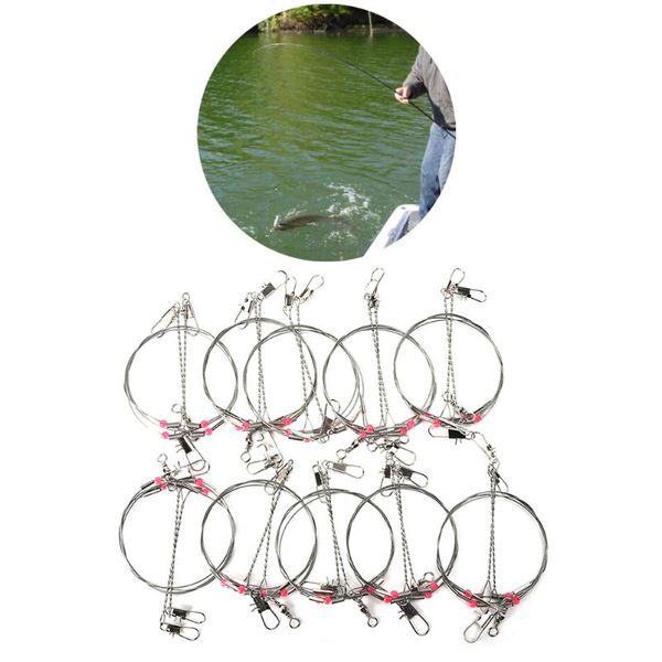 

fishing hooks 20pcs 2 arm lure bait stainless steel tackle box tool swivel rings connector wire trace leader rig