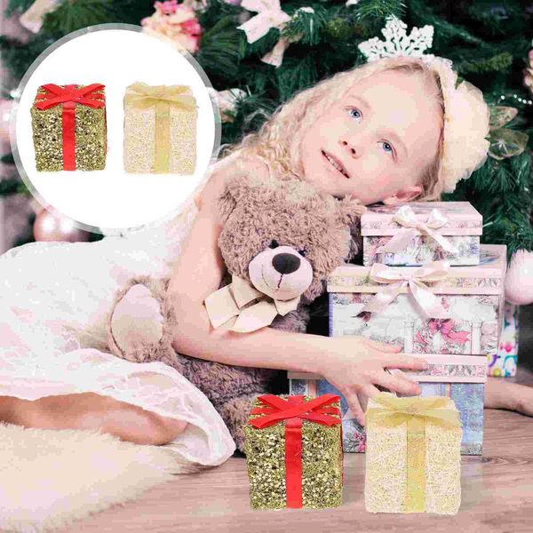 

christmas decorations 2pcs home deskadornment unique gift box ornament tree decor