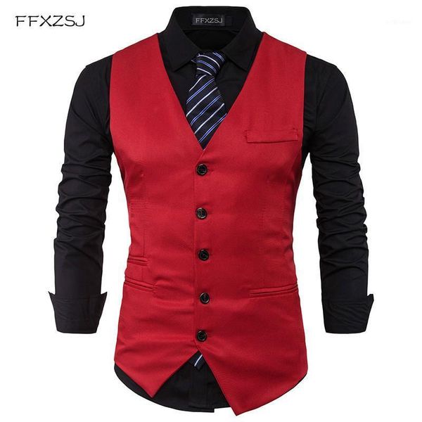 

men's vests men suit vest 2021 slim fit business wedding waistcoat mens formal dress gilet homme single breasted, Black;white