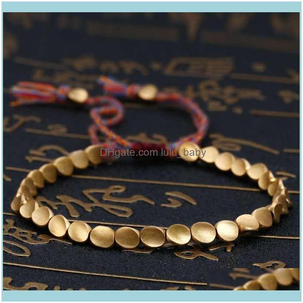 

beaded bracelets jewelrybeaded strands handmade tibetan buddhist woven copper beads lucky rope bracelet for men and women drop delivery 20, Black