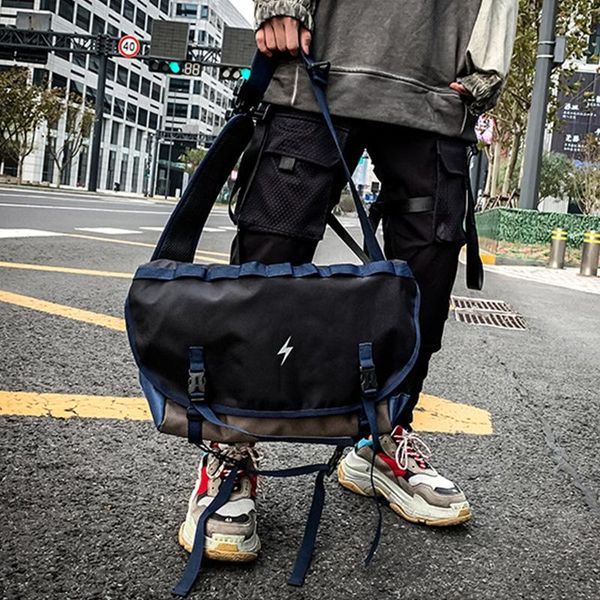 

men's messenger bag functional postman street hip hop casual outdoor school sports large capacity one shoulder couples bags
