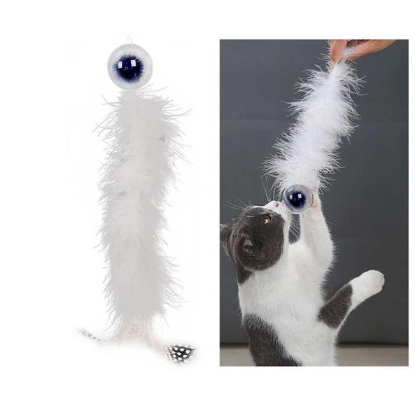 

cat toys feather crystal ball with bell interactive toy for pet cats playing funny