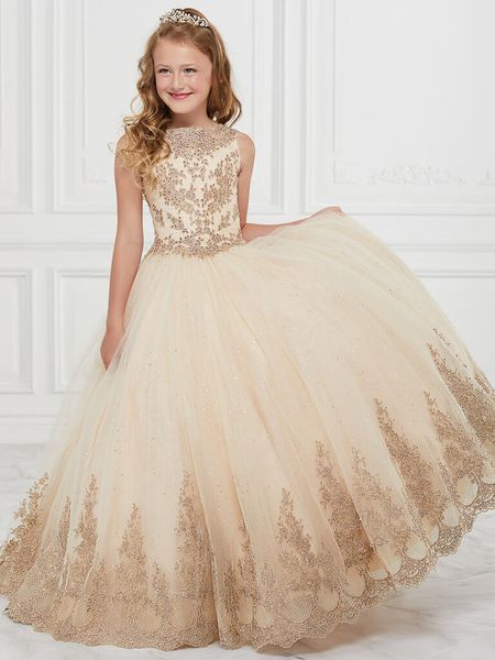 

pretty pink champagne tulle applique beads girl' pageant dresses girl birthday dress girls' formal skirt custom sz 2-14 d713006, White;red