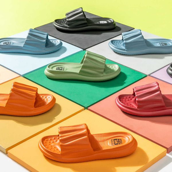 

2021 soft women thick soled summer indoor couple bathroom bath cool slippers men, Black