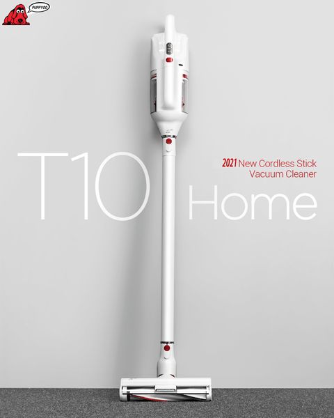

t10 home eu cordless vacuum cleaner, original, with automatic lock button, running time 45 minutes, household, 0.55l, dust cup