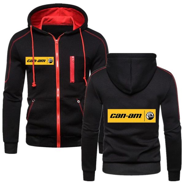 

men's hoodies & sweatshirts 2021 brp can-am logo fashion male comfortable cotton zipper hoodie fitness sweatshirt solid fleece college, Black