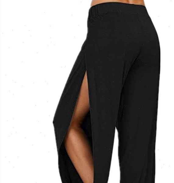 

summer high slit haren women pant pants solid hippie harem wide leg trousers s 3xl drop, Black;white