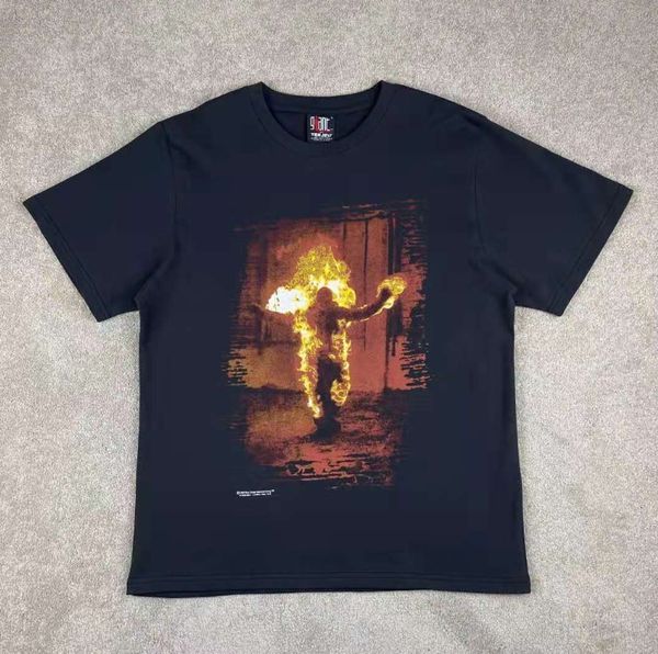 

fashion t shirt high street vintage fireman short sleeve german chariot band loose cotton re wash water used, White;black