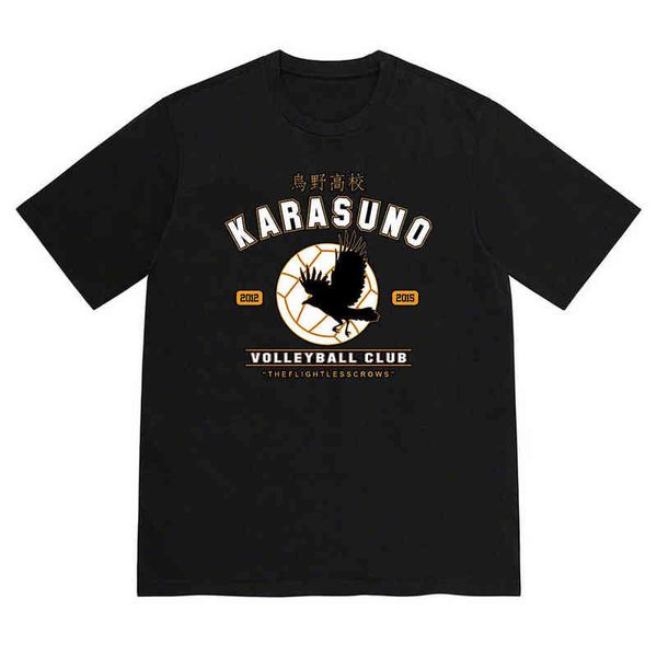 Verão haikyuu camiseta de alta qualidade 100% algodão tshirt mulheres homens anime harajuku vôlei kageyama karasuno manga curta tops g1217