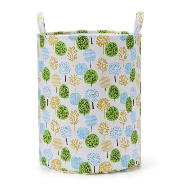 

thickened cartoon style toy storage bucket cotton and linen material foldable laundry basket & organization