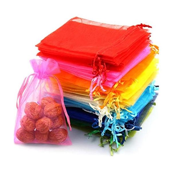 

gift wrap 100pcs13x18cm organza bag jewelry packaging wedding party goodie packing favors pouche drawable bags present sweets pouches