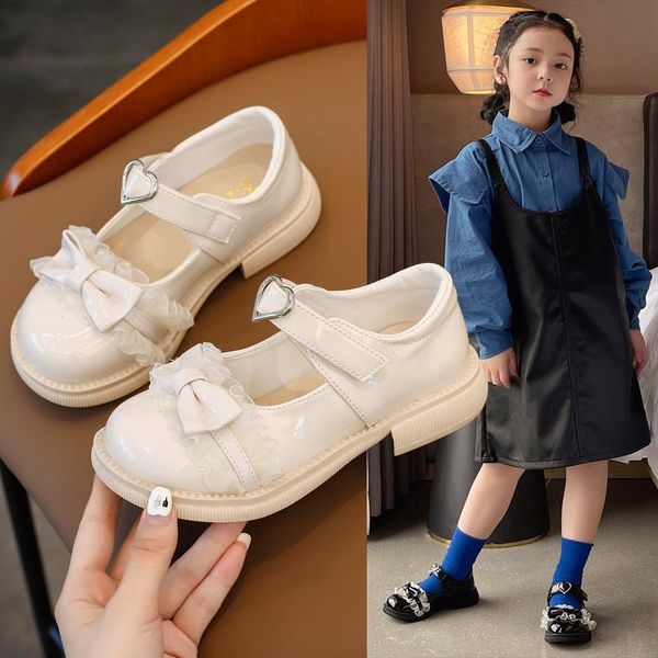 

flat shoes 2021 children lolita girl leather princess performance student dance mary jane butterfly girls, Black;grey