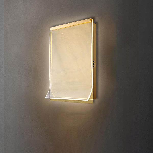 

wall lamp modern luxury gold bedroom bedside minimalist acrylic creative corridor aisle background sconce luminaire