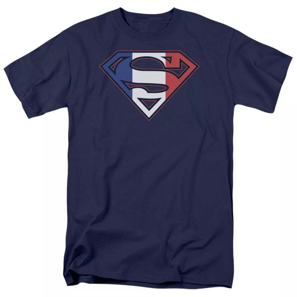 

superman french shield t-shirt dc comics sizes s-3x new, White;black
