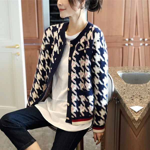 

women's sweaters qianniaoge women's jersey spring and in the autumn around neck long sleeve short retro mesh cardigan ozl5, White;black