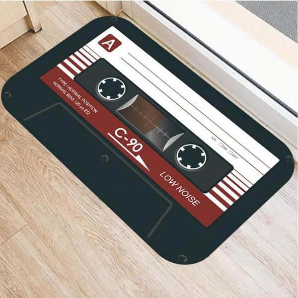 

carpets vintage music tape doormat anti-slip indoor door floor mats bedroon area carpet vacuuming entrance porch doormats tapete 40*60cm