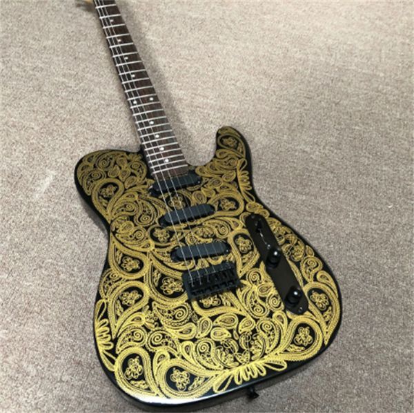 

2021 eectric guitar,stringed instrument,golden flower and golden accessories,maple neck,real p guitars guitarra