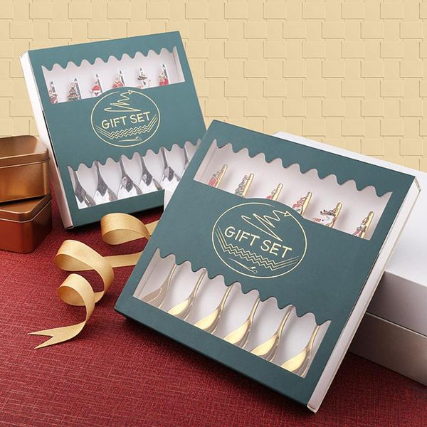 

christmas decorations merry spoons stainless spoon tableware gifts theme coffee dessert
