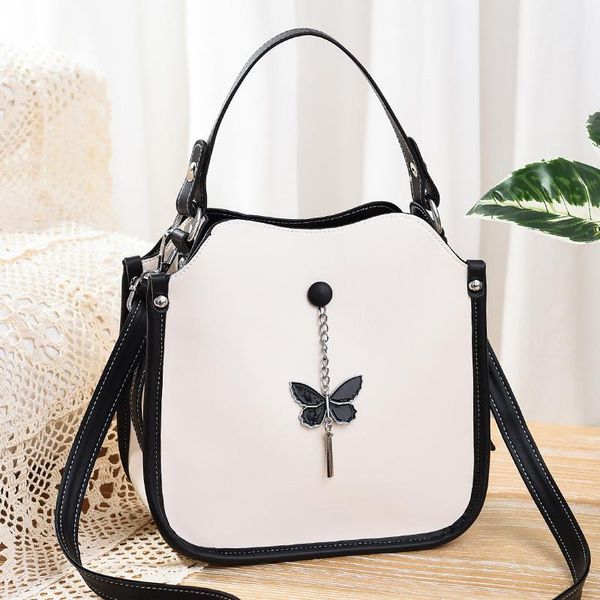 

evening bags women's bag large capacity portable one shoulder cross carrying butterfly decorative belt black and white multi color
