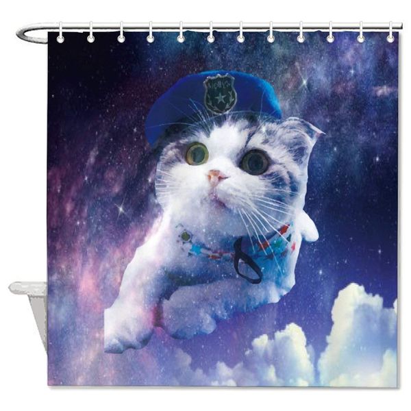 

cat cloud felidae illustration kitten sky snout space whiskers bath decorative shower curtain bathroom accessories,water proof