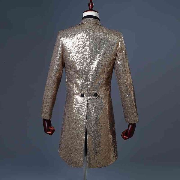 

men's suits & blazers pyjtrl gold red black silver sequins fine tailcoat set singing stage dress prom wedding suit jacket ayvx, White;black