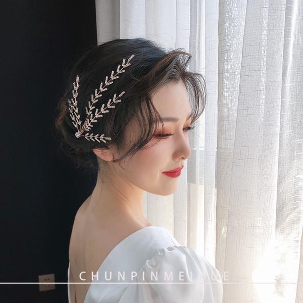 

headpieces golden flower bride hair clip barrettes fashion accessories wedding jewelry pearl rhinestone hairpins women headpiece, Silver