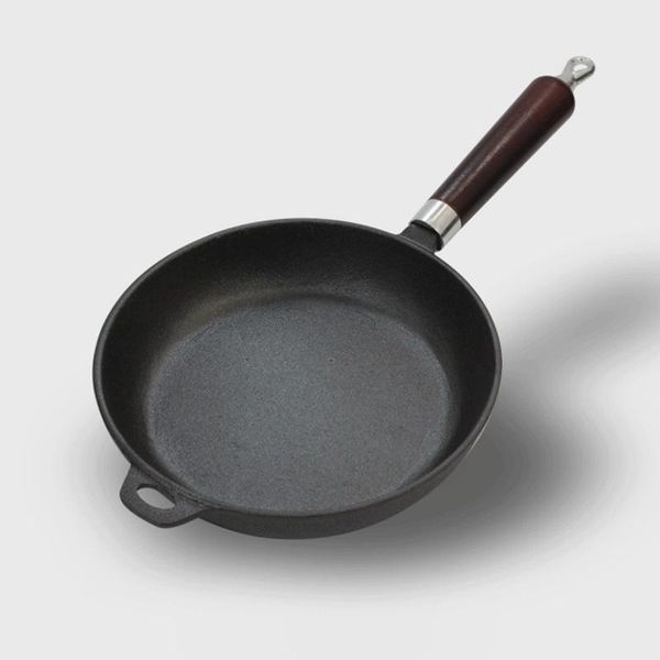 

22cm/24cm uncoated cast iron skillet non-stick steak grill frying pan with wooden handle egg omelettes pancake maker griddles pans