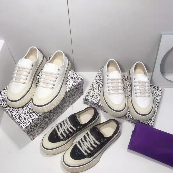 

classic black white canvas casual shoes luxury designer leather lace up flat soled women sports trainers fashion outdoor breathable platform