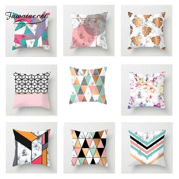 

fuwatacchi marble pattern series cushion cover love rose diamond patchwork pillow for home chair decoration pillowcases cushion/decorative