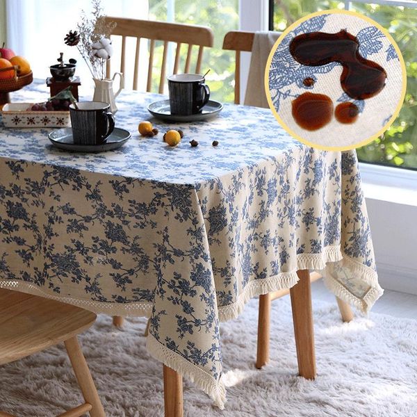 

table cloth polyester elegant flower oilproof cloths party tablecloth decorations waterproof and dustproof rectangular cover mat