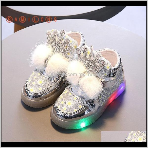 

baby, & maternity drop delivery 2021 bamilong children toddler girls cartoon rabbit led luminous sport shoes baby kids sneakers with light s, Black;red