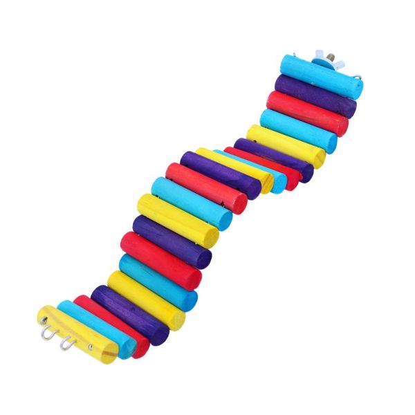 

small animal supplies pets parrot hamsters climbing toys colorful brige gerbil exercise ladder natural woods pet 6x30cm