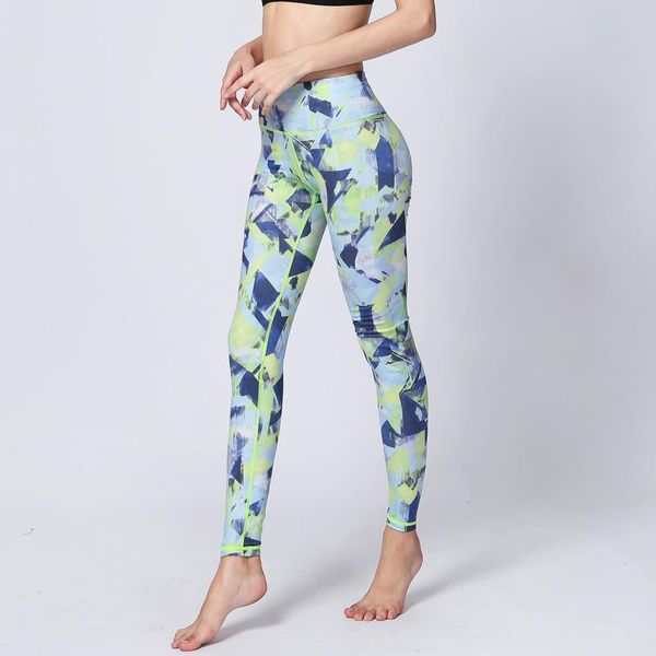 

yoga outfits women pants color printing high waist push up running energy gym compression tights, White;red