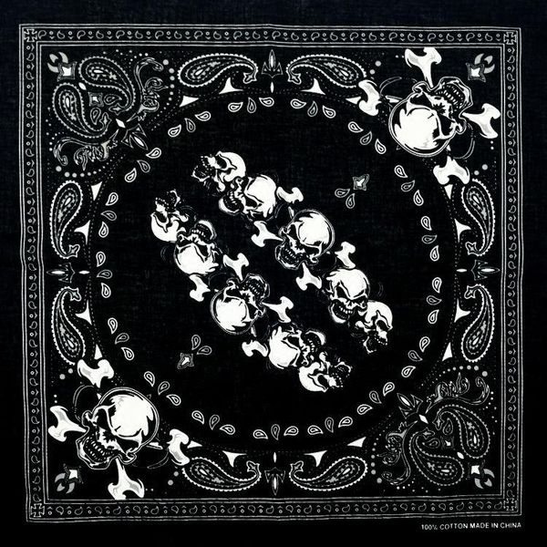 

scarves 100% cotton paisley skull punk hip-hop headwear hair neck wrist wrap band neckerchief square headtie kerchief for men 55cm*55cm, Blue;gray