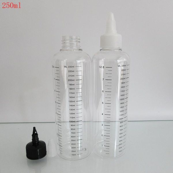 

storage bottles & jars 5pcs230mldropper plastic bottle,pet bottle with graduation tattoo ink,hair gel lotion,pointed twist off cap,reffillab