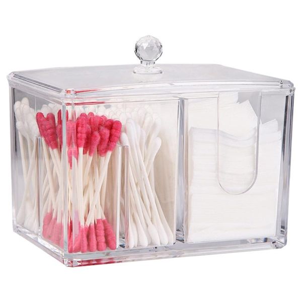 

storage boxes & bins cosmetic box makeup organizer cotton swab pads holder clear lipstick plastic