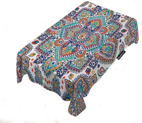 

table cloth bohemian tablecloth floral paisley medallion pattern retro ethnic mandala ornament rectangle