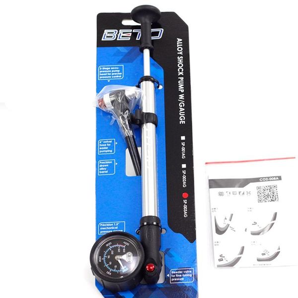 

bike pumps beto sp-003ag 1.5" rear absorber front fork pump with gauge portable off-road mountain