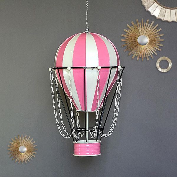 

vintage iron -air balloon hanging crafts wall cafe bar restaurant decor girls kids room decoration metal garden decorative objects & figurin