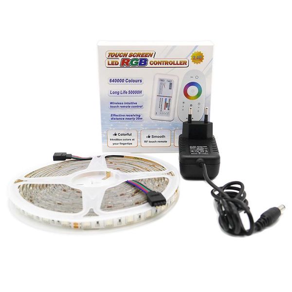

strips 12v 30/60 leds/m rgb flexible led strip + power adapter 24keys ir / 24key wifi 2.4g controller 5m 10m 15m full set