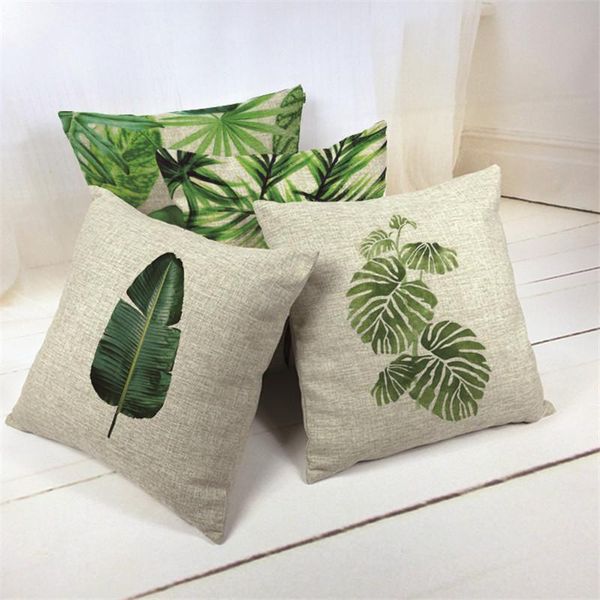 

cushion cover africa tropical rainforest leaf print palm plant specimen gaming chair living room garden home decor throw pillows cushion/dec