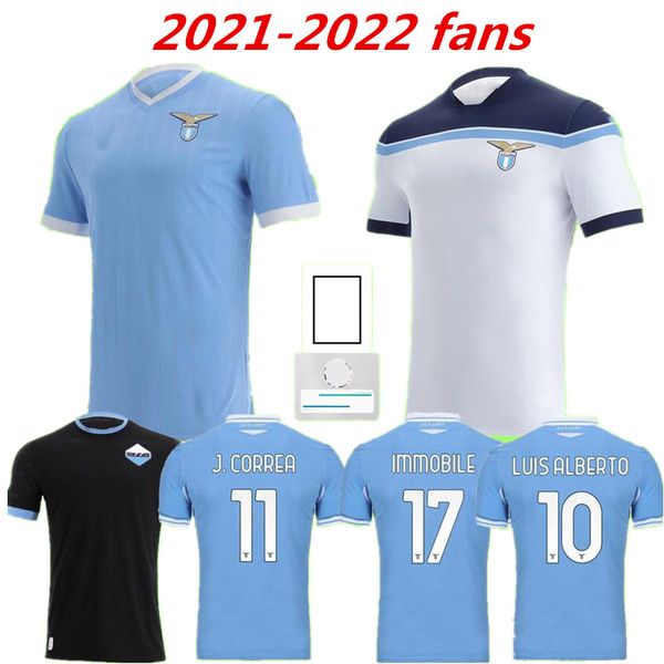 

21 22 lazio soccer jerseys immobile j.correa marusic lazzari 2021 2022 home away third fourth maglia da calcio lulic luis sergej alberto foo, Black;yellow