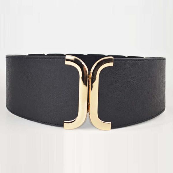 

belts fashion female brief artificial leather wide belt women elastic cummerbund strap dress accessories alloy buckle girdle xew, Black;brown