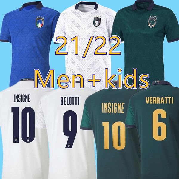 

fans player 2021 italy soccer jerseys immobile italia jorginho insigne verratti bernardeschi locatelli men and kids football shirts chiesa b, Black;yellow