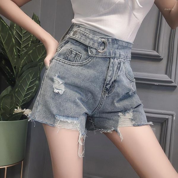 

women's shorts net price real s irregular iron ring denim fashion, White;black