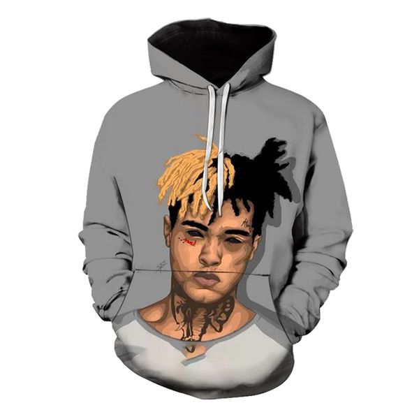 

3d digital color dirty braid pattern parker print pattern men's print hoodie punk gothic round neck sweatshirt, Black