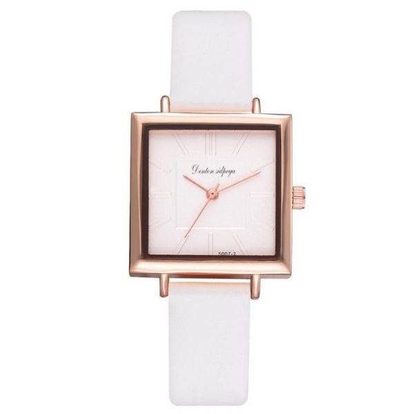 

wristwatches square woman's watch fashion simple white quartz sport leather band casual ladies watches women 533, Slivery;brown